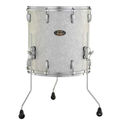 Pearl Masters Maple Gum 16 X 16 Floor Tom Matte White Marine Pearl