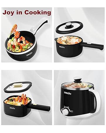 Amazon Dezin L Electric Hot Pot With Steamer Rapid W Non Stick Ceramic Coating Dorm