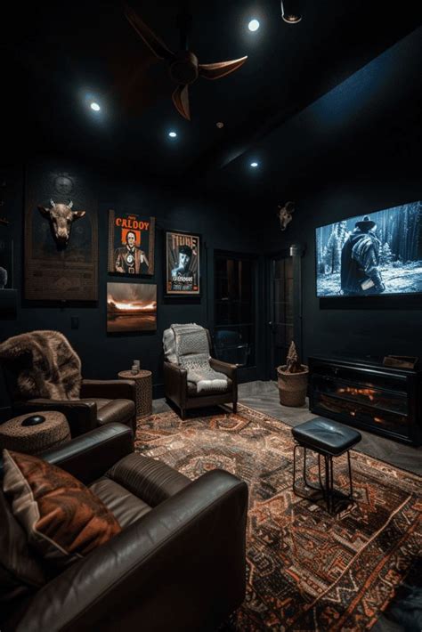 Cool Moody Man Cave For Watching Movies In Man Cave Room Modern