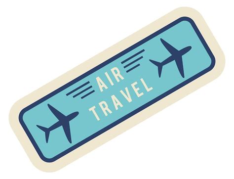 Premium Vector Air Travel Sticker Retro Plane Flight Label