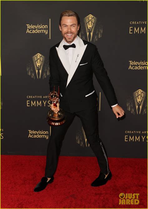 Derek Hough Leaps Into The Air After Third Emmy Win At Creative Arts