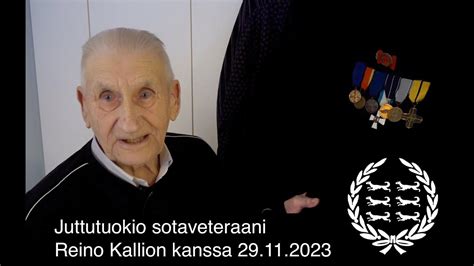 Juttutuokio 98 Vuotiaan Sotaveteraani Reino Kallion Kanssa YouTube