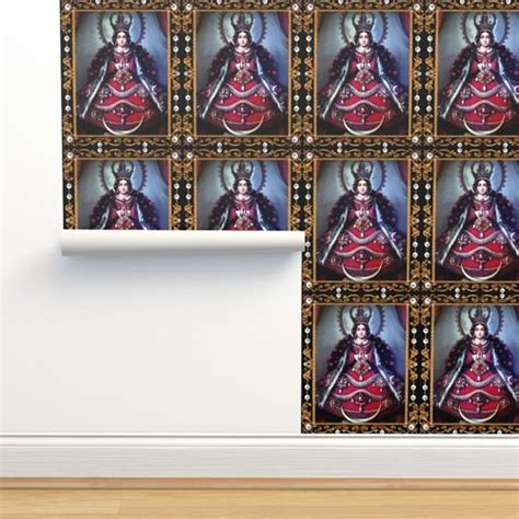 40 Red Praying Virgin Mary Christianity Wallpaper Spoonflower