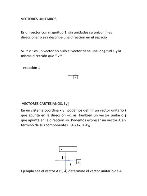 Copia de Vectores Unitarios | PDF | Vector Euclidiano | Ortogonalidad 