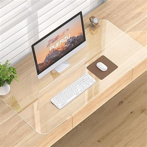 Pueazu Tapis De Bureau Transparent X Cm Clair Sous Main Bureau