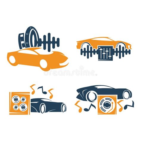 Audio Car System Mic Volume Disk Logo Template Isolated Icon Stock