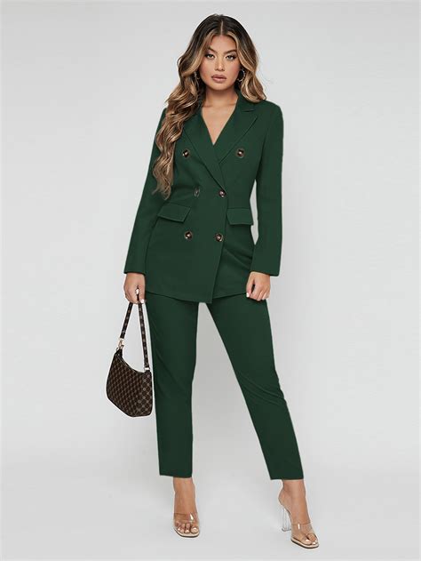 Shein Sxy Lapel Neck Double Breasted Blazer Pants Suit Shein Usa