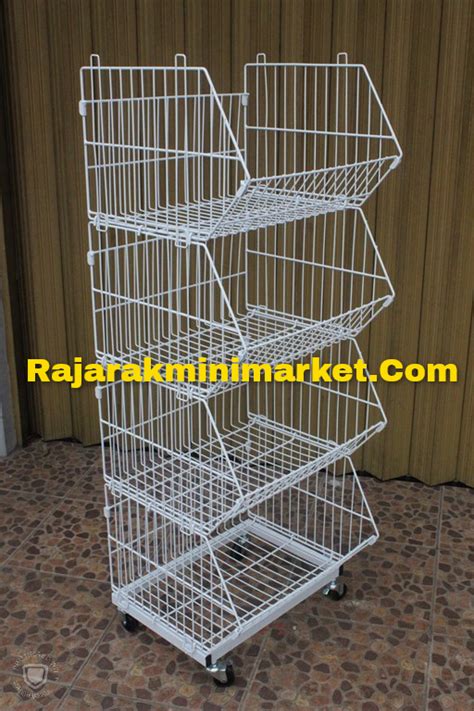 RAK TOKO DISPLAY KERANJANG 4 SUSUN TIPE RKS50 Rak Minimarket