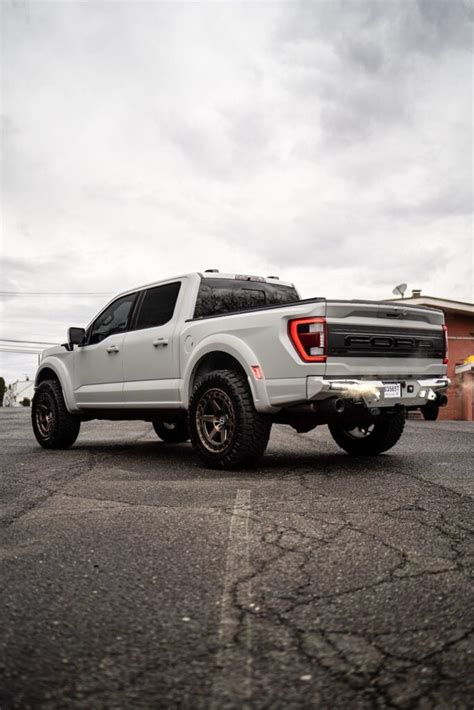 White Ford Raptor Brixton Forged BX01 M Offroad Wheels Brixton Forged