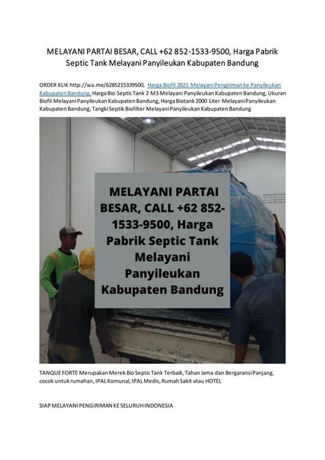 Melayani Partai Besar Call Harga Pabrik Septic Tank