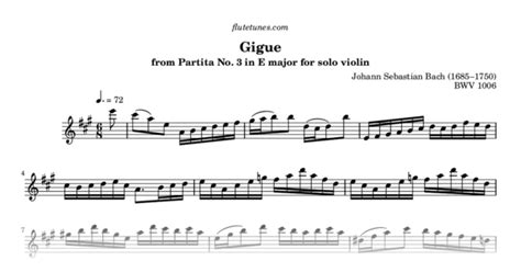 Gigue From Partita No In E Major For Solo Violin J S Bach Free