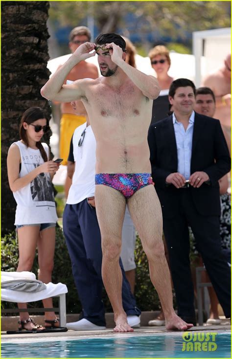 Michael Phelps Shirtless Speedo Poolside Afternoon Photo