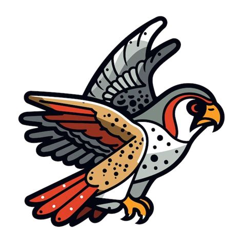 Premium Vector | Vector illustration of a flying falcon Isolated on ...