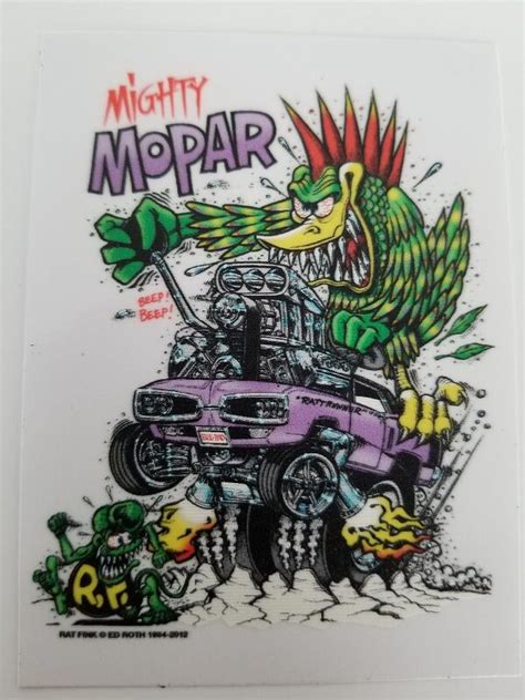 Mighty Mopar Clear Decal Ed Roth S Rat Fink