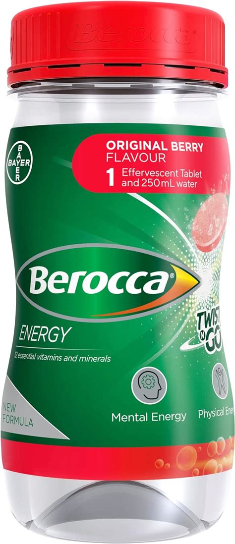 Berocca Energy Twist N Go with 12 Essential Vitamins and Minerals to
