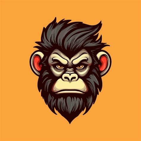 Premium Vector Elvis Monkey Head Mascot Logo Illustration