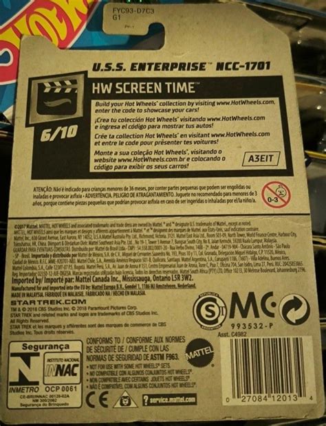 New Star Trek U S S Enterprise NCC 1701 HW Screen Time Hot Wheels