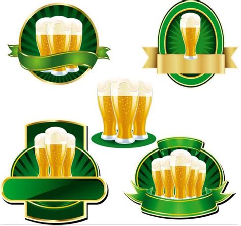 Beer Shiny Labels Creative Vector Free Download