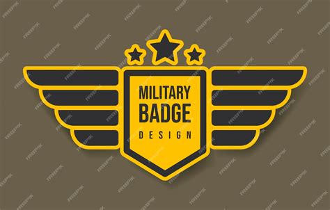 Premium Vector Military Badge Design With Wings And Stars Vector