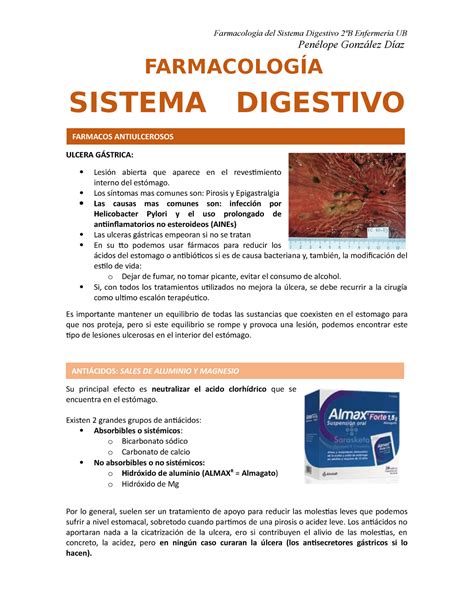 Farmacología del Sistema Digestivo Penélope González Díaz