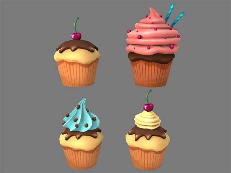 Cup Cake Cupcakes 3d Model Turbosquid 1379612