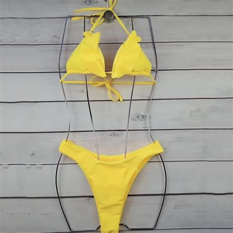 MAILLOT DE BAIN Bikini Sexy Bikini Sexy Bikini Sexy Bikiness Halter Bra Thong Maillot De Bain