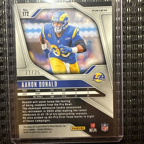 Nfl Prizm Fotl Blue Shimmer Aaron Donald Auto Rams Ebay