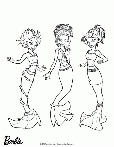 Barbie Mermaid Coloring Pages - Coloring Home