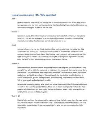 Notes Site Appraisal Pdf