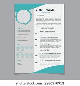 Cv Resume Template Elegant Stylish Design Stock Vector Royalty Free