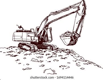 Best Excavator Sketch Royalty-Free Images, Stock Photos & Pictures ...