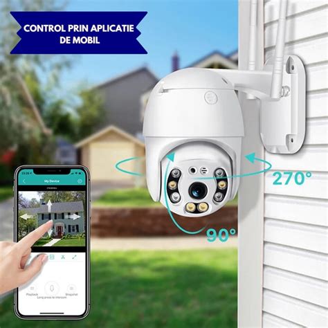 Camera De Supraveghere Wi Fi Exterior Rotativa Cu Senzor De Miscare