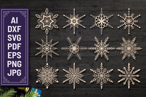 Snowflakes Laser Cut Snowflakes Svg Graphic By Laijuakter · Creative Fabrica