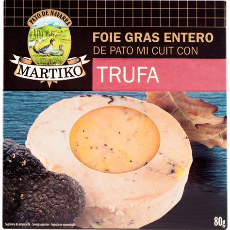 Comprar Foie Gras Entero De Pato Mi Cuit Con Trufa Envase G