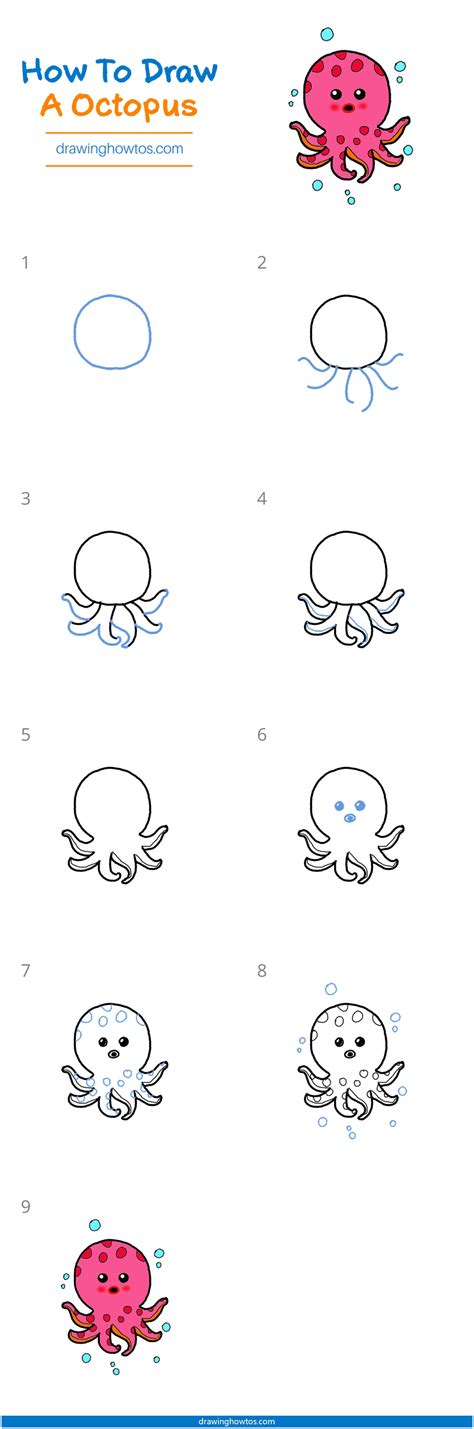 How To Draw An Octopus Step By Step Easy Drawing Guides Drawing Howtos