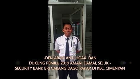 Deklarasi Anti Hoax Security Bank Bri Cabang Dago Pakar Youtube