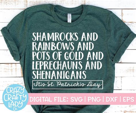 Its St Patricks Day Svg Shamrocks And Rainbows Cut File Funny Women