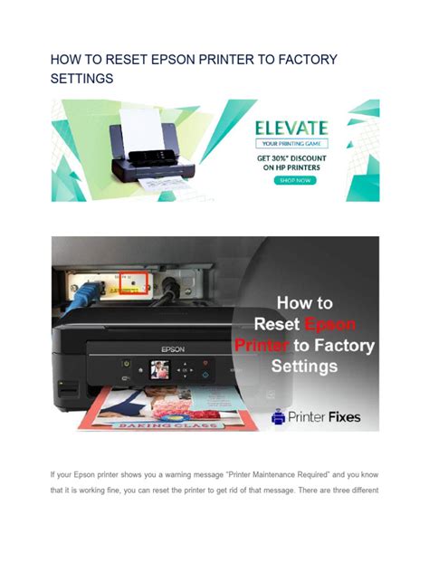 How To Reset Epson Printer To Factory Settings Pdf Printer