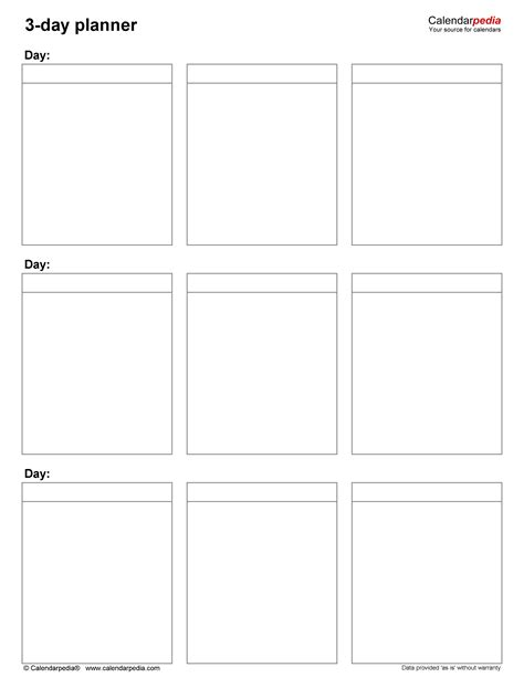 Free Daily Planners In Pdf Format Templates