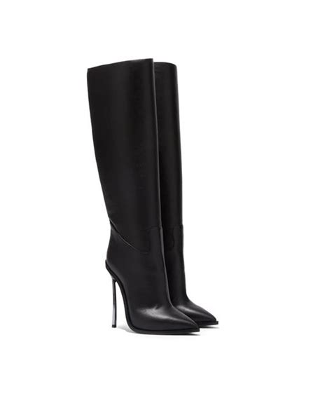 Casadei Maxi Blade High Boots Black Calfskin Nappa Leather Lyst