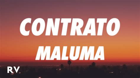 Maluma Contrato Letra Lyrics Youtube