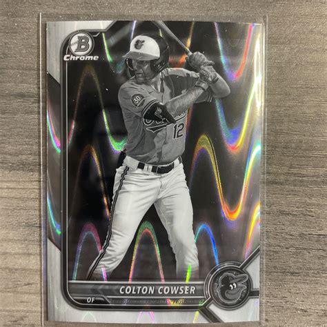 2022 Bowman Draft Chrome Base Black White RayWave BDC 149 Colton