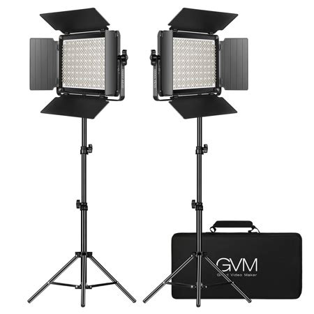 GVM 1000D 45W Bi Color RGB Studio Soft LED Panel 2 Light Kit GVM 1000D 2L