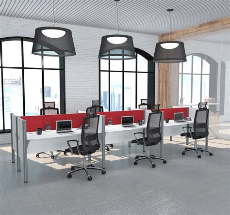 Pro Biz Desks Perfect For Open Space Red Pinnable Panel Modern Office