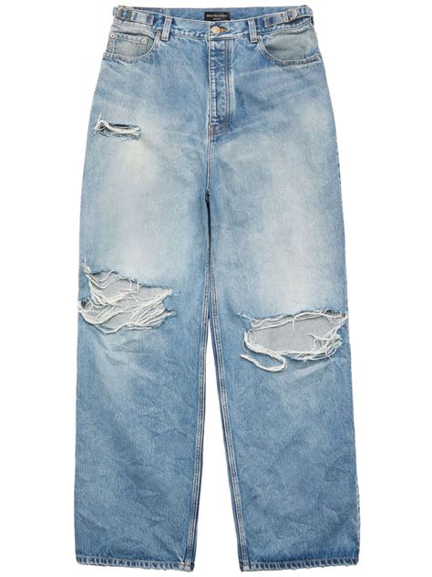 Balenciaga Jeans Rectos Con Tiro Medio Y Efecto Envejecido Farfetch