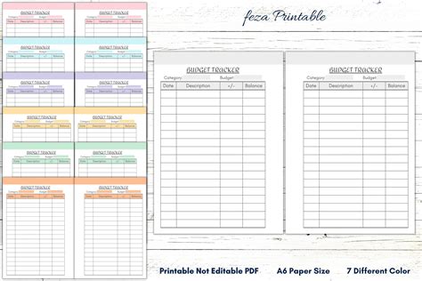 A6 Printable Budget Tracker, A6 Budget Planner Template, A6 Budget ...