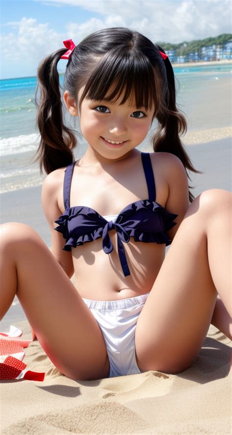 砂浜と少女4 beach and girl pAInter AI画像AI動画の投稿生成サイト pAInterペインター