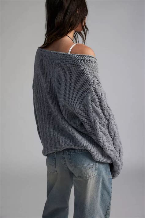 Bdg Skylar Oversized Cable Knit Sweater Urban Outfitters