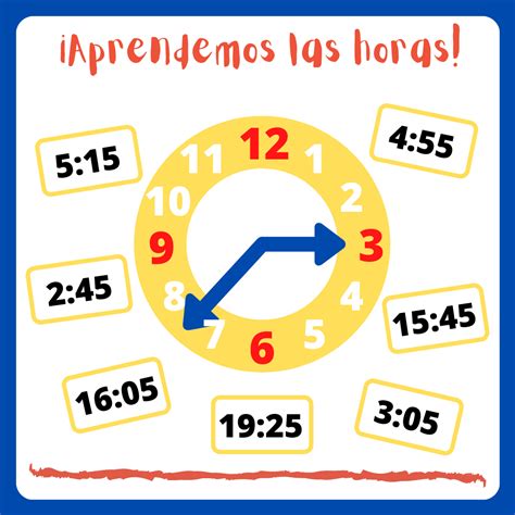 Reloj Y Fichas Para Aprender Las Horas Kumubox