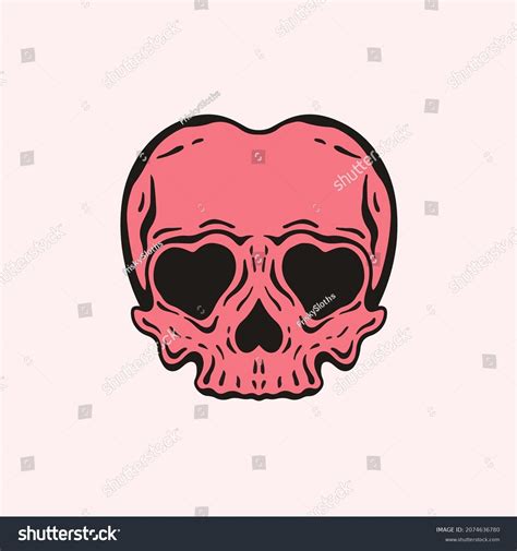 Red Valentine Love Skull Symbol Design Stock Vector Royalty Free